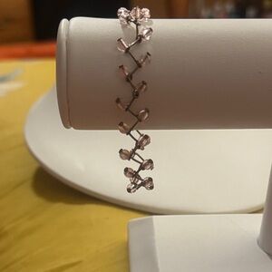 Delicate Pink beaded Vine Bracelet